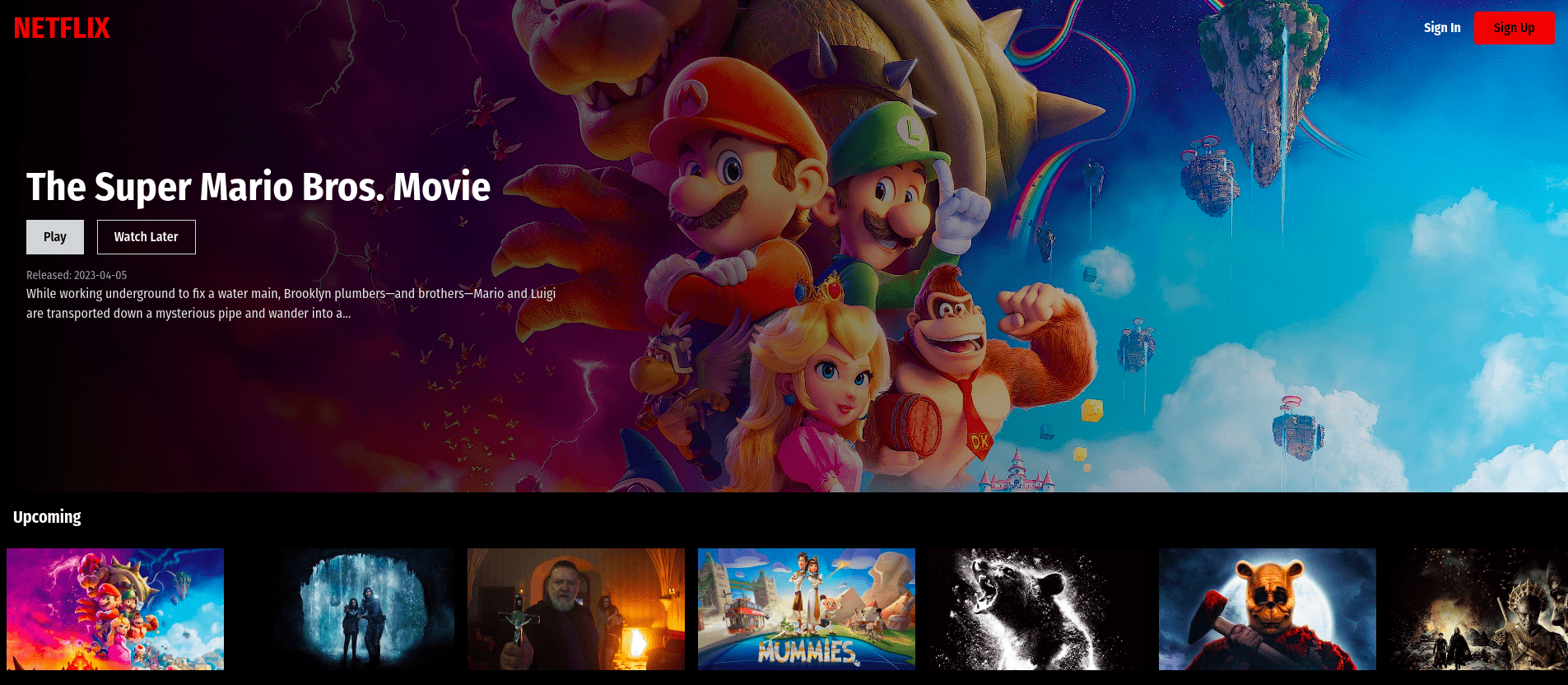 Netflix Landing Page screenshot